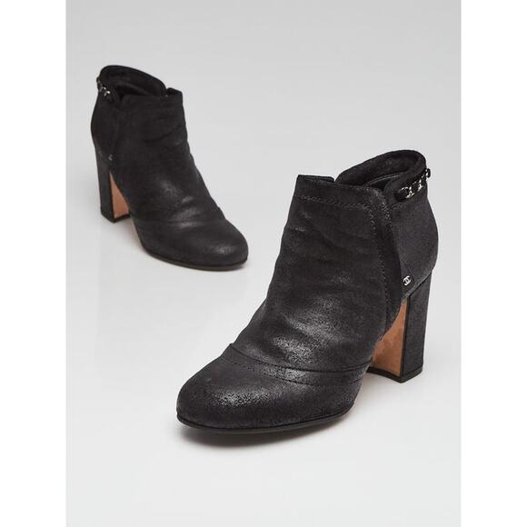 Chanel 2014 Interlocking Cc Logo Boots - 8 - Black - Picture 2 of 4